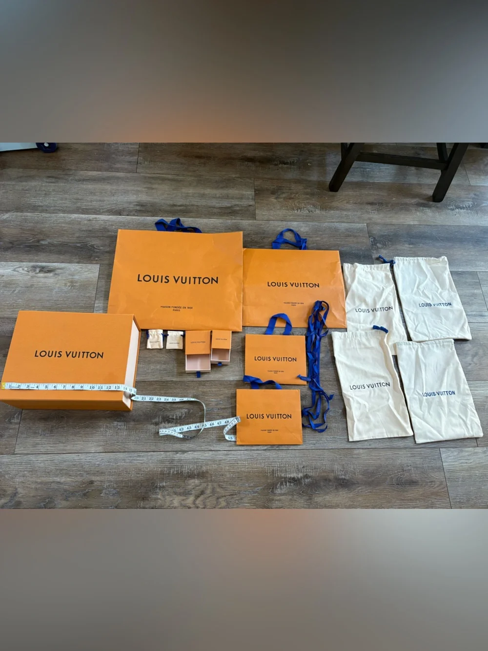 Louis Vuitton Orange Packaging Set box pouches shopping bags multi size